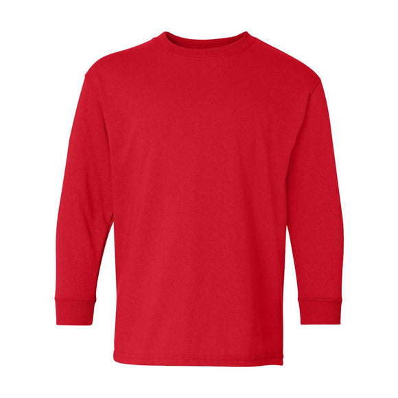 5400B Gildan Heavy Cotton™ Youth Long Sleeve T-Shirt Red