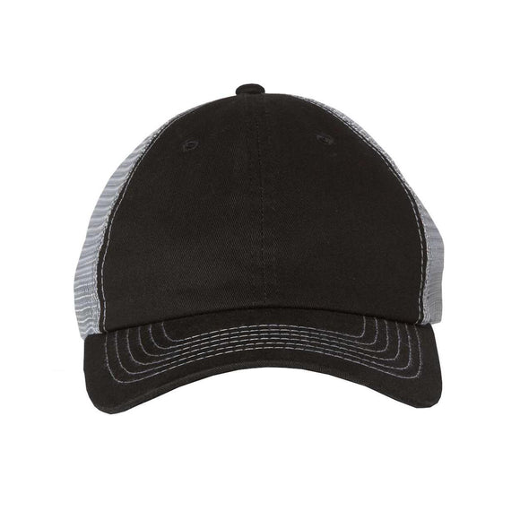 3100 Sportsman Contrast-Stitch Mesh-Back Cap Black/ Grey