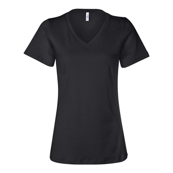 6405 BELLA + CANVAS Women’s Relaxed Jersey V-Neck Tee Black