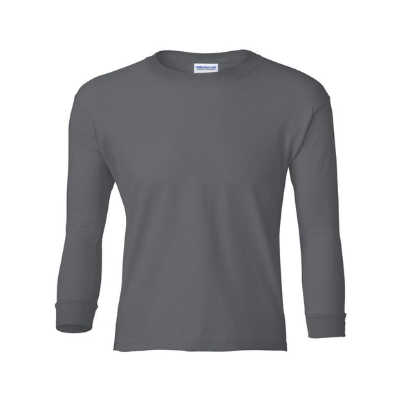 2400B Gildan Ultra Cotton® Youth Long Sleeve T-Shirt Charcoal