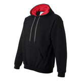 185C00 Gildan Heavy Blend™ Contrast-Color Hooded Sweatshirt Black/ Red