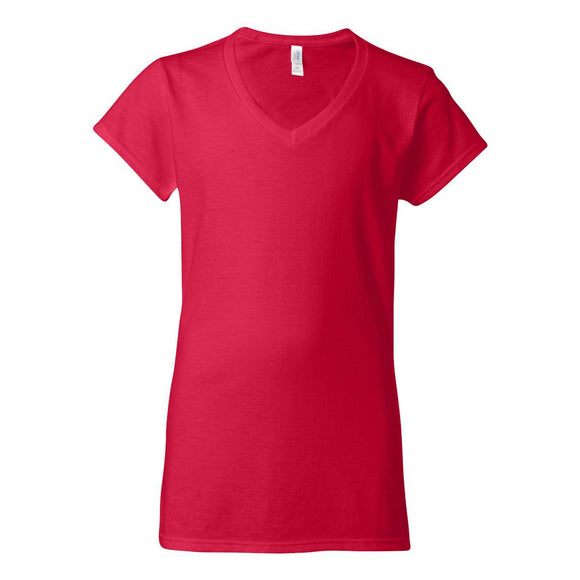 64V00L Gildan Softstyle® Women’s V-Neck T-Shirt Cherry Red