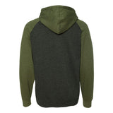 IND40RP Independent Trading Co. Raglan Hooded Sweatshirt Charcoal Heather/ Army Heather