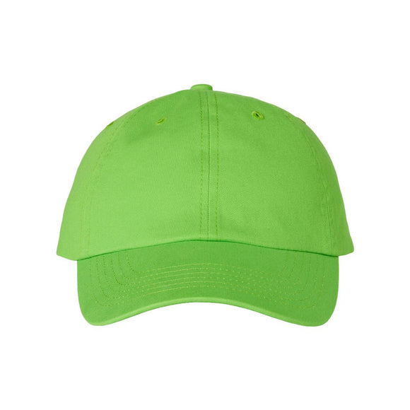 VC300A Valucap Adult Bio-Washed Classic Dad Hat Neon Green