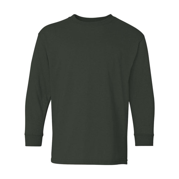 5400B Gildan Heavy Cotton™ Youth Long Sleeve T-Shirt Forest Green
