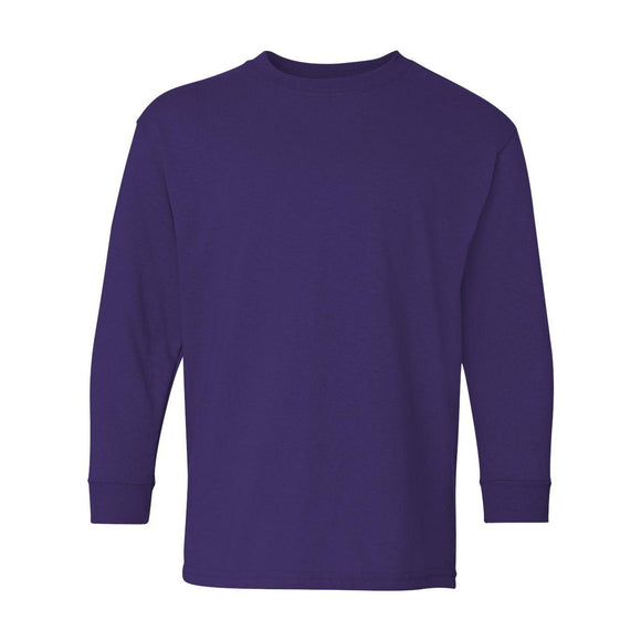 5400B Gildan Heavy Cotton™ Youth Long Sleeve T-Shirt Purple