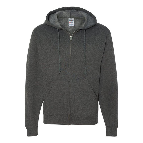 993MR JERZEES NuBlend® Full-Zip Hooded Sweatshirt Black Heather