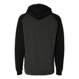 IND40RP Independent Trading Co. Raglan Hooded Sweatshirt Charcoal Heather/ Black