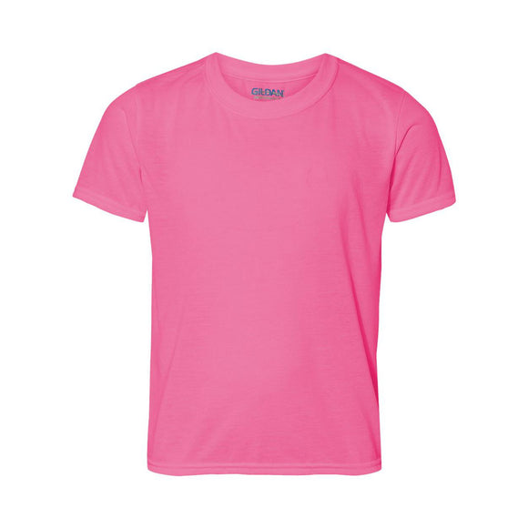 42000B Gildan Performance® Youth T-Shirt Safety Pink