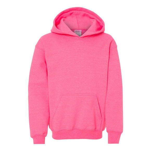 18500B Gildan Heavy Blend™ Youth Hooded Sweatshirt Safety Pink