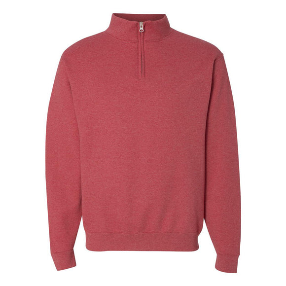995MR JERZEES Nublend® Cadet Collar Quarter-Zip Sweatshirt Vintage Heather Red