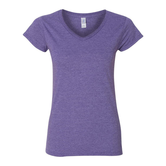 64V00L Gildan Softstyle® Women’s V-Neck T-Shirt Heather Purple
