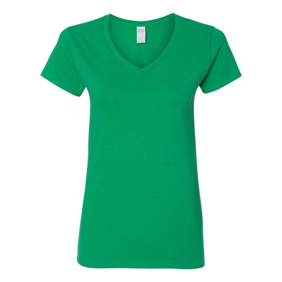 5V00L Gildan Heavy Cotton™ Women’s V-Neck T-Shirt Irish Green