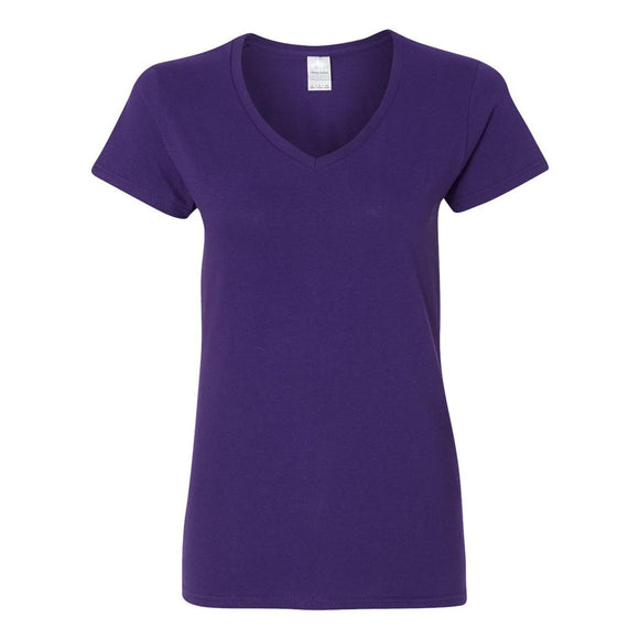 5V00L Gildan Heavy Cotton™ Women’s V-Neck T-Shirt Purple