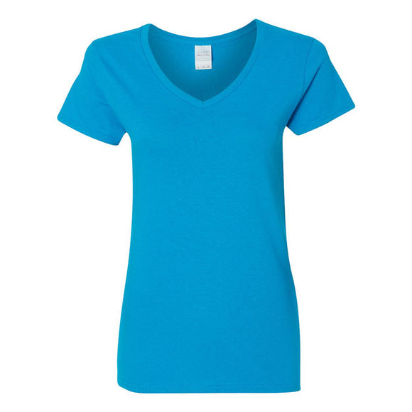 5V00L Gildan Heavy Cotton™ Women’s V-Neck T-Shirt Sapphire