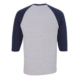 5700 Gildan Heavy Cotton™ Raglan Three-Quarter Sleeve T-Shirt Sport Grey/ Navy