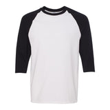 5700 Gildan Heavy Cotton™ Raglan Three-Quarter Sleeve T-Shirt White/ Black