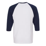5700 Gildan Heavy Cotton™ Raglan Three-Quarter Sleeve T-Shirt White/ Navy