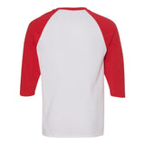 5700 Gildan Heavy Cotton™ Raglan Three-Quarter Sleeve T-Shirt White/ Red