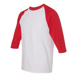 5700 Gildan Heavy Cotton™ Raglan Three-Quarter Sleeve T-Shirt White/ Red