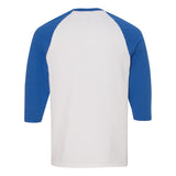 5700 Gildan Heavy Cotton™ Raglan Three-Quarter Sleeve T-Shirt White/ Royal