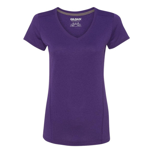 47V00L Gildan Performance® Tech Women's V-Neck T-Shirt Marbled Purple