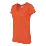 47V00L Gildan Performance® Tech Women's V-Neck T-Shirt Marbled Orange
