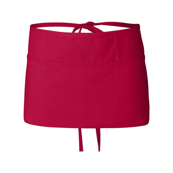 Q2115 Q-Tees Waist Apron with Pockets Red