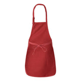 Q4350 Q-Tees Full-Length Apron with Pockets Red