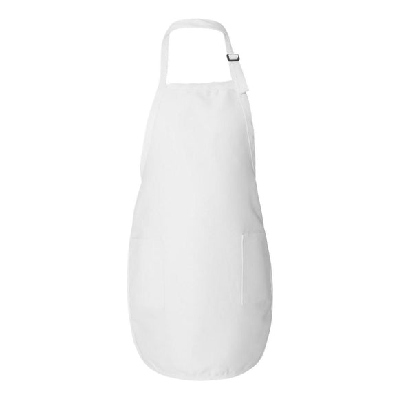 Q4350 Q-Tees Full-Length Apron with Pockets White