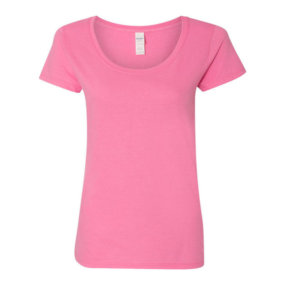 64550L Gildan Softstyle® Women’s Deep Scoop Neck T-Shirt Azalea