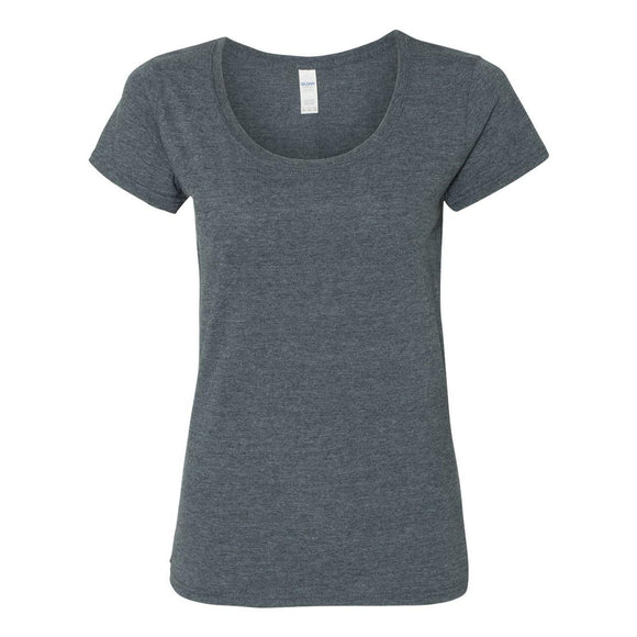 64550L Gildan Softstyle® Women’s Deep Scoop Neck T-Shirt Dark Heather