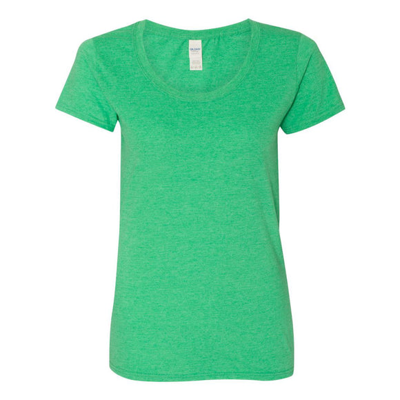 64550L Gildan Softstyle® Women’s Deep Scoop Neck T-Shirt Heather Irish Green