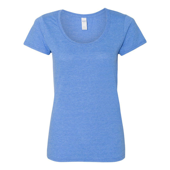64550L Gildan Softstyle® Women’s Deep Scoop Neck T-Shirt Heather Royal