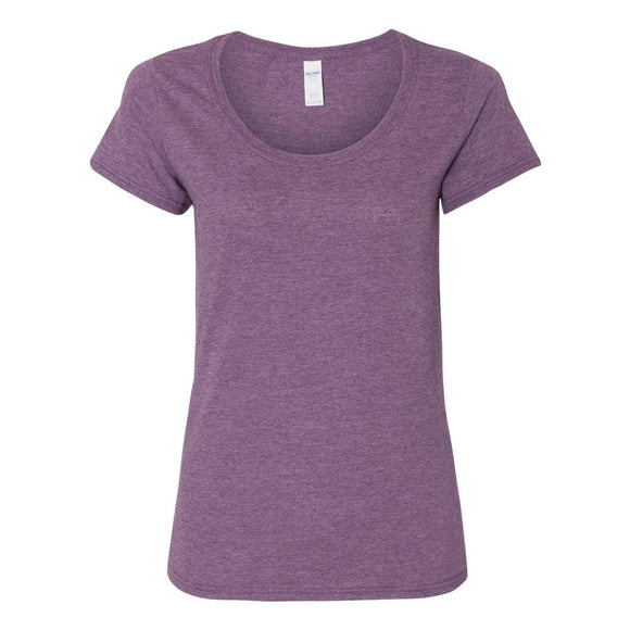 64550L Gildan Softstyle® Women’s Deep Scoop Neck T-Shirt Heather Aubergine