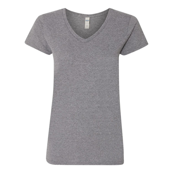 5V00L Gildan Heavy Cotton™ Women’s V-Neck T-Shirt Graphite Heather