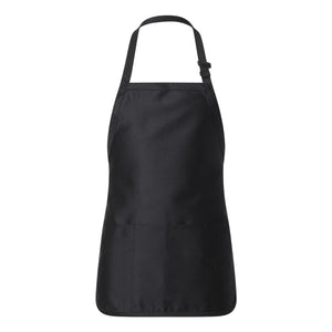 Q4250 Q-Tees Full-Length Apron with Pouch Pocket Black
