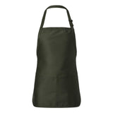 Q4250 Q-Tees Full-Length Apron with Pouch Pocket Forest