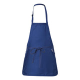 Q4250 Q-Tees Full-Length Apron with Pouch Pocket Royal