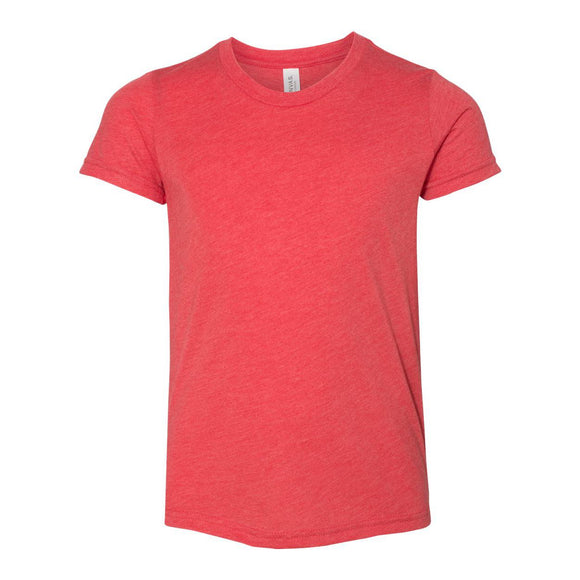 3413Y BELLA + CANVAS Youth Triblend Tee Red Triblend