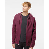 SS4500Z Independent Trading Co. Midweight Full-Zip Hooded Sweatshirt Maroon