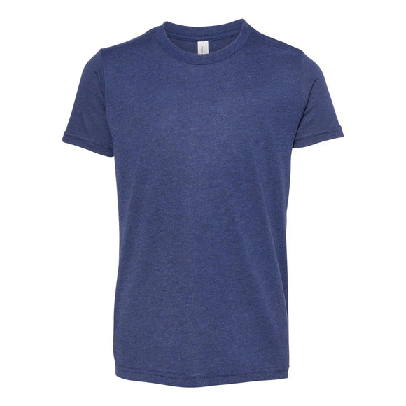 3413Y BELLA + CANVAS Youth Triblend Tee Navy Triblend