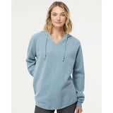 PRM2500 Independent Trading Co. Women’s Lightweight California Wave Wash Hooded Sweatshirt Misty Blue