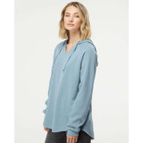 PRM2500 Independent Trading Co. Women’s Lightweight California Wave Wash Hooded Sweatshirt Misty Blue