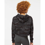 AFX64CRP Independent Trading Co. Women’s Lightweight Crop Hooded Sweatshirt Black Camo