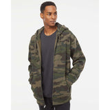 IND4000Z Independent Trading Co. Heavyweight Full-Zip Hooded Sweatshirt Forest Camo