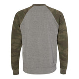 PRM30SBC Independent Trading Co. Special Blend Raglan Sweatshirt Nickel Heather/ Forest Camo