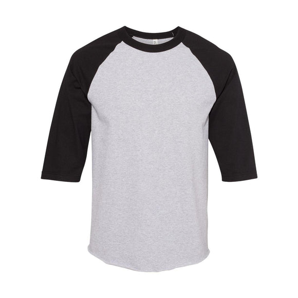 1334 ALSTYLE Classic Raglan Three-Quarter Sleeve T-Shirt Athletic Heather/ Black