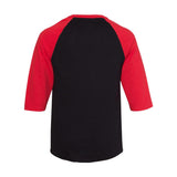 1334 ALSTYLE Classic Raglan Three-Quarter Sleeve T-Shirt Black/ Red