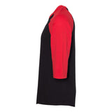 1334 ALSTYLE Classic Raglan Three-Quarter Sleeve T-Shirt Black/ Red